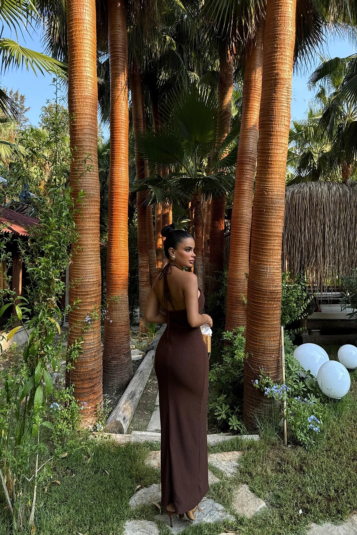 BROWN PEARL DRESS