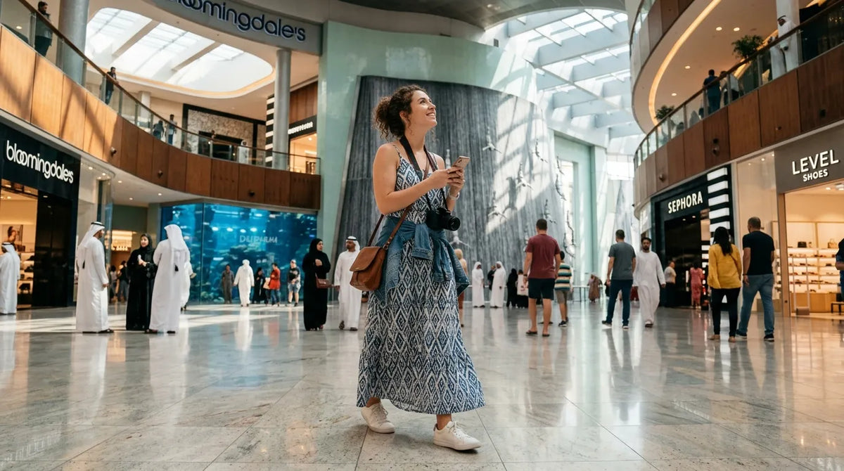 Tourist in western Dress in Dubai Mall