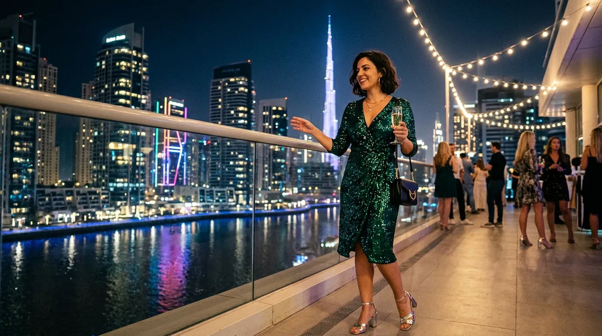Tourist in party wear in Dubai