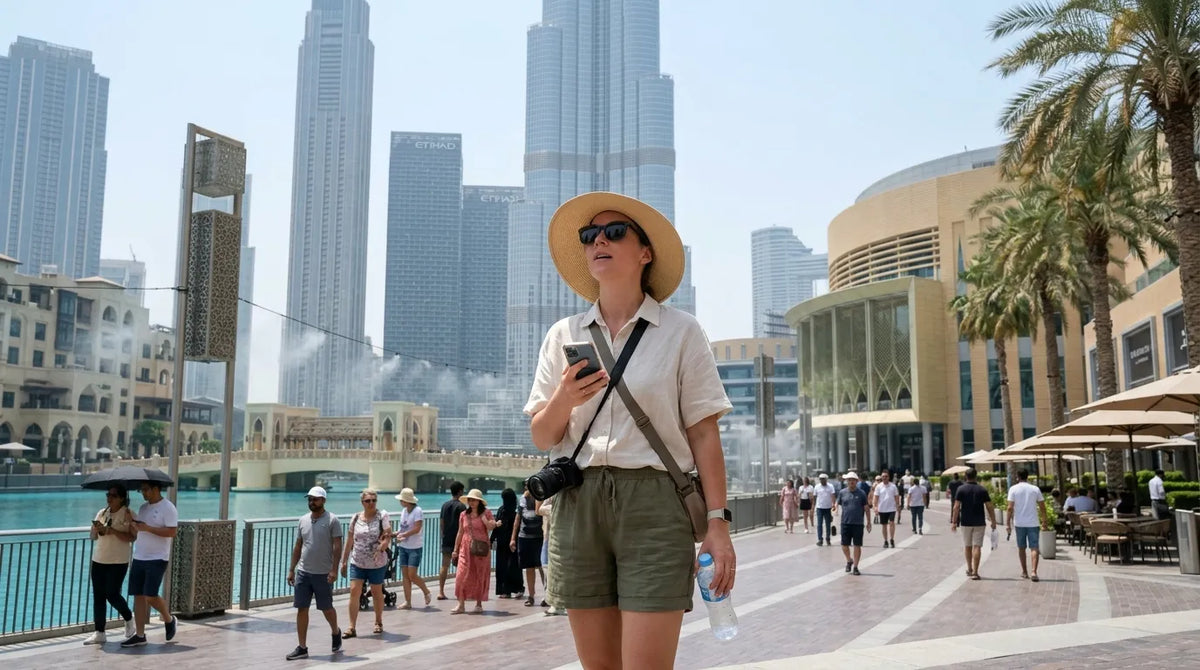 Tourist in summer in dubai