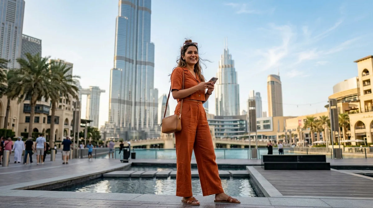 women in co-ord set in Dubai