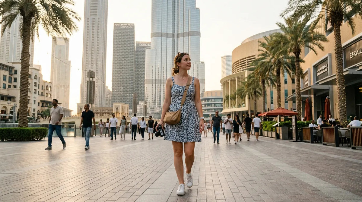 tourist in mini dress in Dubai