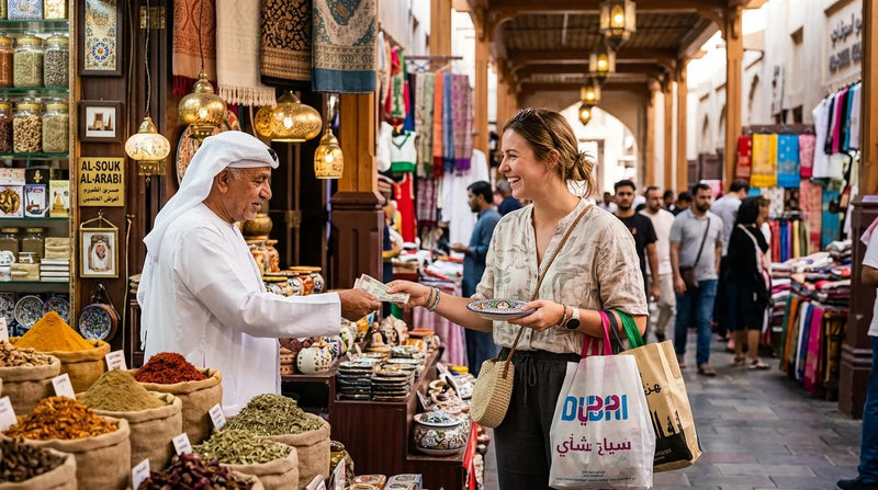 a lady buying things in dubai