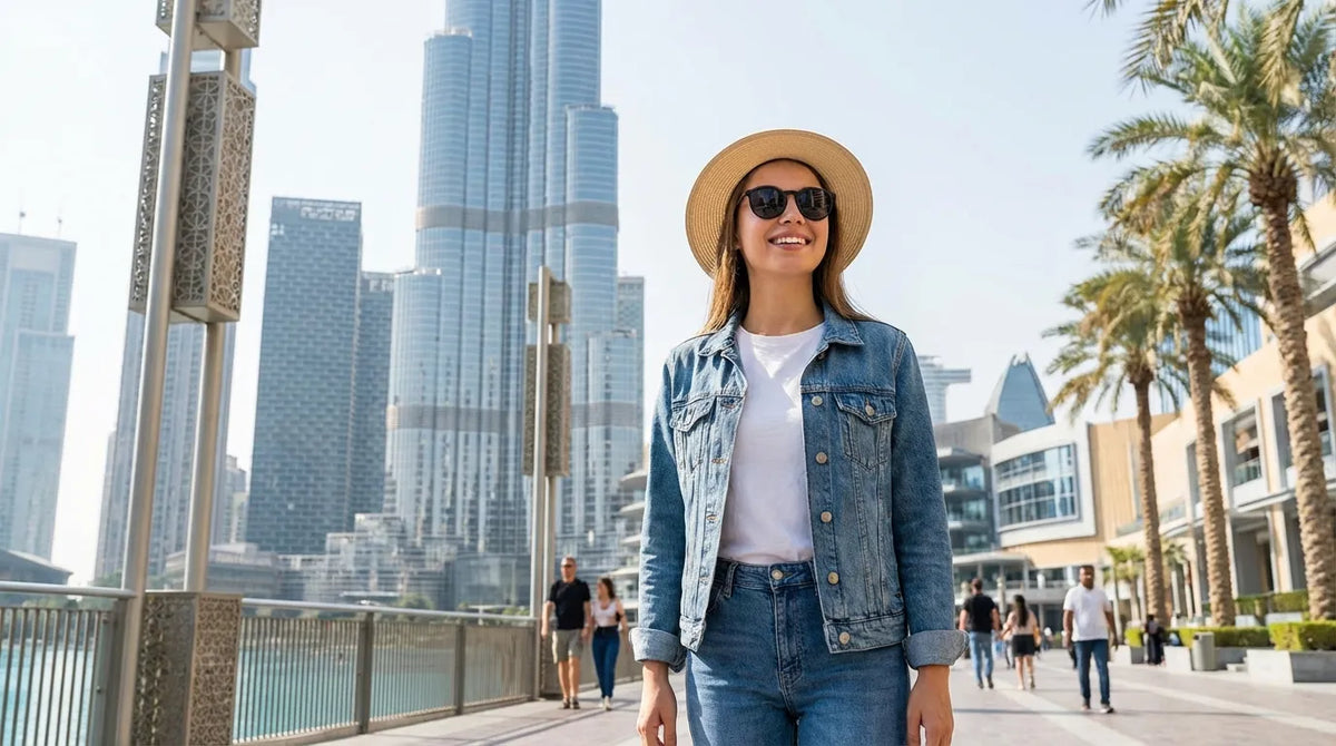 A girl in western clothing in dubai